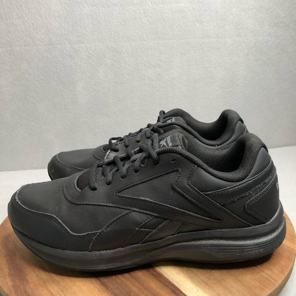Reebok Walk Ultra 7 DMX MAX Mens Size 10‎ Black Leather Walking Shoe EUC